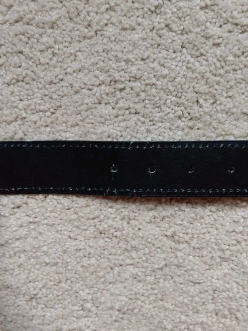 Women's Black bonded leather Belt PU Vinyl Faux w Silver Tone Buckle Sz L 42